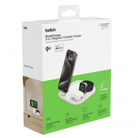 "Belkin Wireless BOOST CHARGE Qi2 3-in-1 Ladest. 15W weiß"