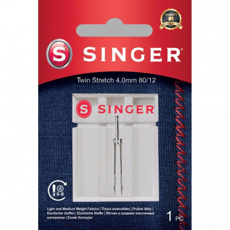 Singer Twin Stretch Needle, Decorative, 4.0 80/12 1PK
