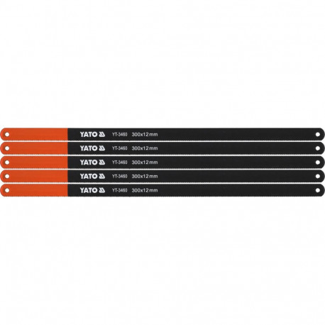 Yato metal cutting saw blade YT-3460, 300mm, 12mm, 0.65mm, 24 TPI, HCS, for metal, 5 pcs