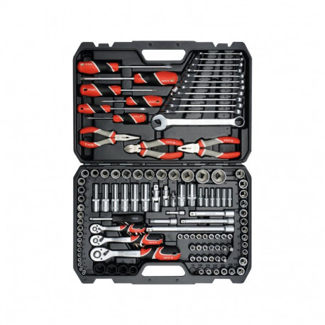 Yato Tööriistade komplekt YT-38881, 129 tk, 1/4" 3/8" 1/2", 72 hammast, CrV 6150, CrV 50BV30, CrMo S