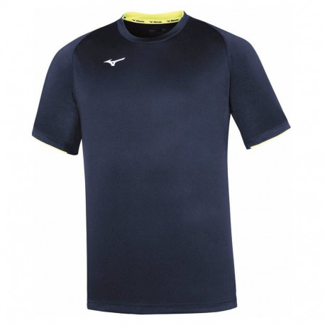Treeningsärk Mizuno Core Short Sleeve Tee tumesinine/kollane - XL