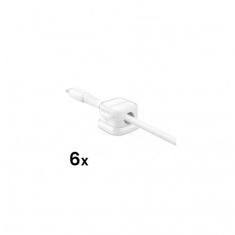 Joyroom Cable Organizer Magnetic up to 7.5 mm diameter, (6pcs), White (JR-ZS368)