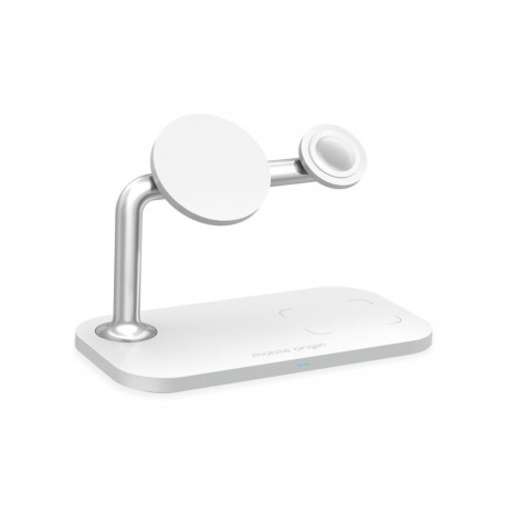 Juhtmevaba laadimisalus 3-in-1, iPhone (MagSafe) + Apple Watch + AirPods, valge, Mobile Origin