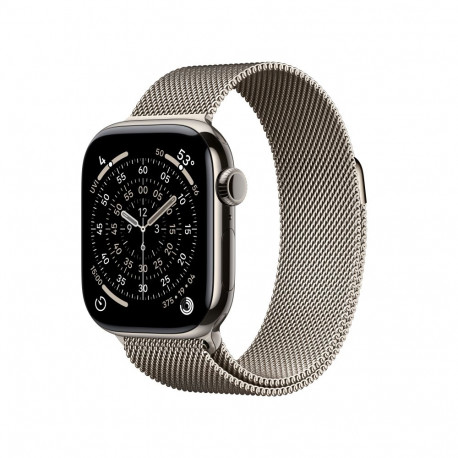 Apple Watch Series 11 GPS + Cellular 42mm Natural Titanium Case with Natural Milanese Loop
