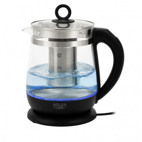 Adler veekeetja AD 1299 2200W 1.5L klaasist 360° pöörlev alus, must