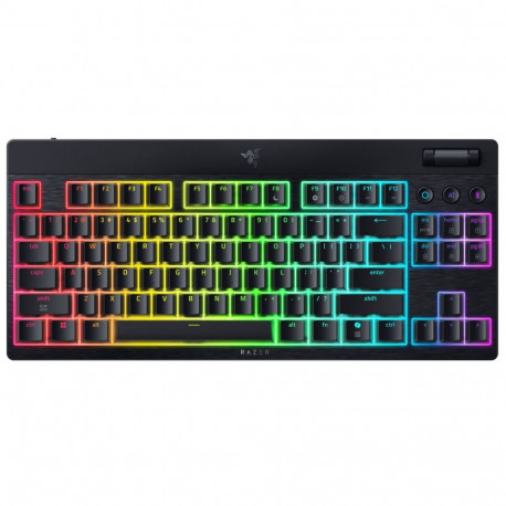Razer | BlackWidow V4 Low-Profile Tenkeyless HyperSpeed | Keyboard | Wireless | US | Bluetooth | Yel
