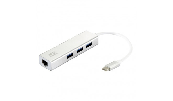 LevelOne Adapter USB-C -> GBit-LAN + USB3.0-Hub