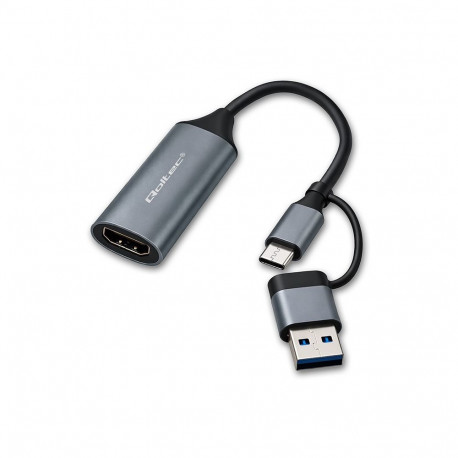 Adapter USB C USB A HDMI 4K 30Hz aluminium