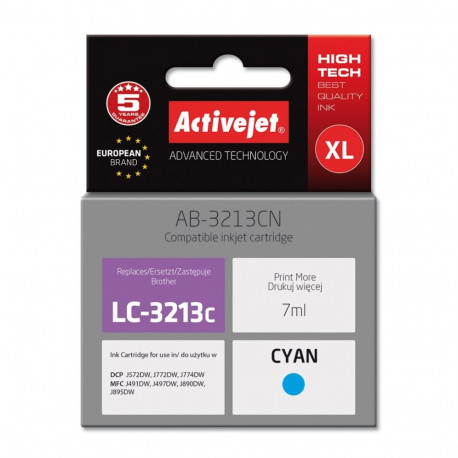 Ink Cartridge - Activejet AB-3213CN Compatible Brother LC3213C Cyan