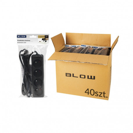 98-564# pikendusjuhe pr-470p 4-pesaga maandusega 3m 3x1,5mm (40 tk.), must