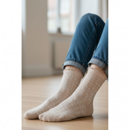 SOKISAHTEL MIIABEL beežid mustrilised sokid 444