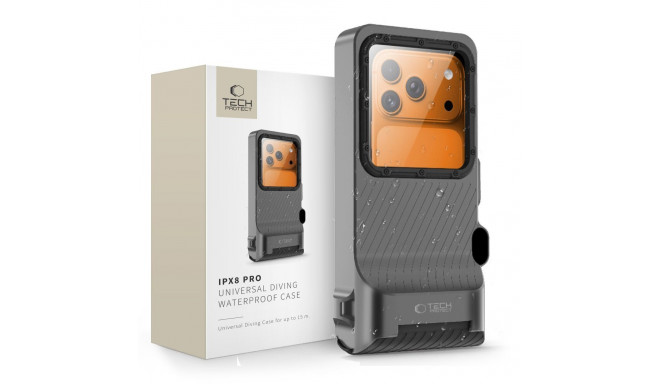 TECH-PROTECT IPX8 PRO UNIVERSAL DIVING WATERPROOF CASE GREY/BLACK