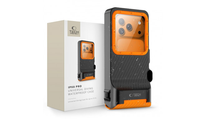 TECH-PROTECT IPX8 PRO UNIVERSAL DIVING WATERPROOF CASE BLACK/ORANGE