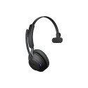 JABRA Evolve2 65 MS Mono on-ear konverteeritav Bluetooth juhtmevaba USB-C mürasummutav must Teamsi j