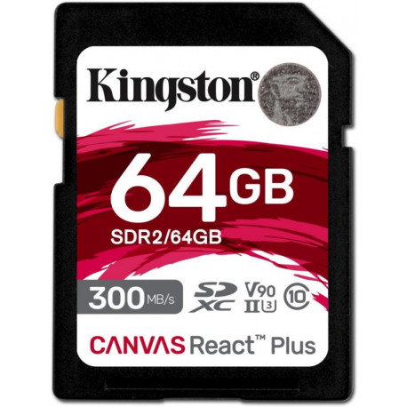 Kingston memory card SDXC 64GB Canvas React Plus UHS-II U3 V90