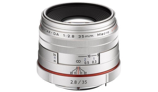 HD Pentax DA 35мм f/2.8 Macro Silver Limited объектив, серебристый