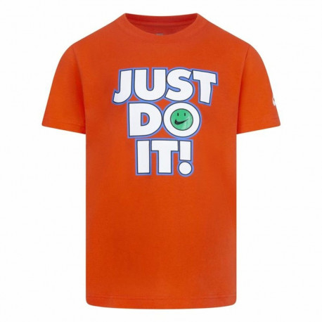 Children’s Short Sleeve T-Shirt Nike Smiley Just do it Ss Orange - 3-4 Years