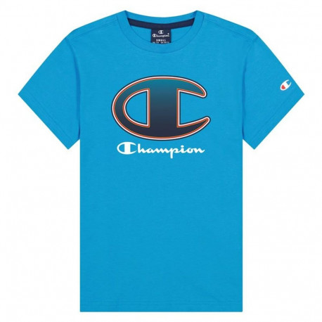 Child's Short Sleeve T-Shirt Champion Crewneck Big Logo Boy Blue Blue - 5-6 Years