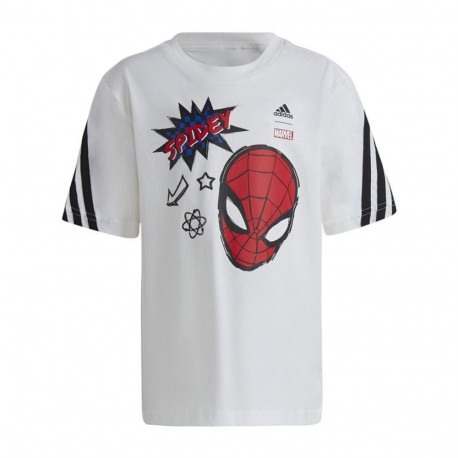 Child's Short Sleeve T-Shirt Adidas Marvel Spider-Man White - 7-8 Years