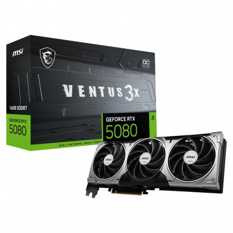 MSI graafikakaart RTX 5080 Ventus 3X OC 16GB GDDR7 3 ventilaatorit