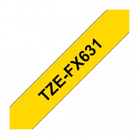 "Brother TZe-FX631 Beschriftungsband Schwarz auf Gelb"