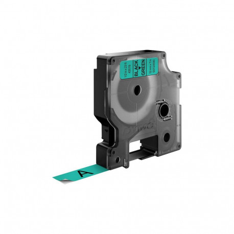 "Dymo LabelWriter - D1 Etiketten Selbstklebend - 12 mm x 7 m - Schwarz auf Grün - (S0720590)"