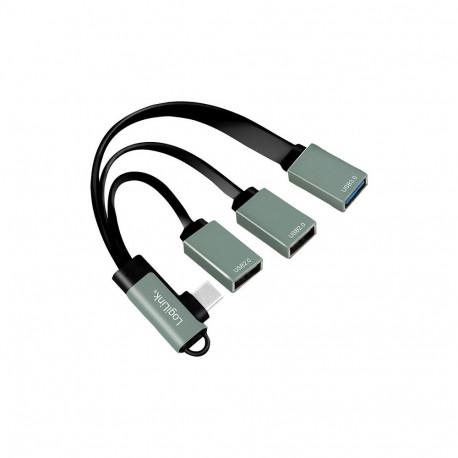"Logilink USB-HUB 3-Port,2xUSB2.0AF + 1xUSB3.0AF,gewink.Steck"
