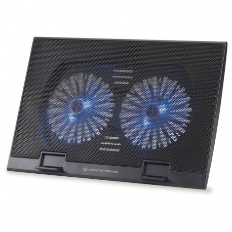 "CONCEPTRONIC 2-Fan USB-A2.0 Laptop-Kühlpad 30Kg 17"" sw"