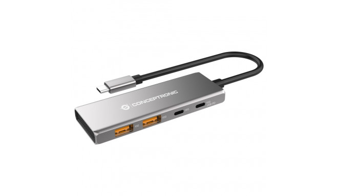 "CONCEPTRONIC 4-1 Dock USB-C->2xUSB-C/2xUSB-A/100WPD 25cm gr"
