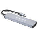 CONCEPTRONIC 7-1 hall dokk USB-C->HDMI/3xUSB-A/SD/TF/+ 25cm
