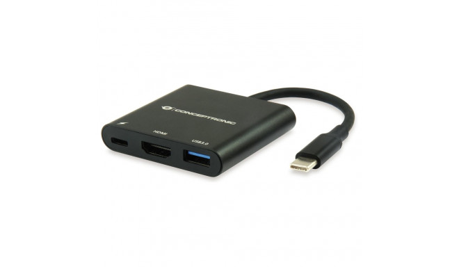 CONCEPTRONIC 3-1 dokk USB-C->HDMI/USB-A/60WPD 15cm must
