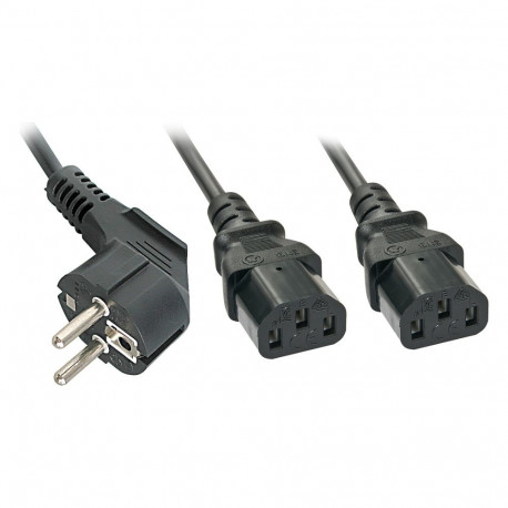 "LINDY IEC-Y-Netzkabel Schuko auf 2x C13 2m"
