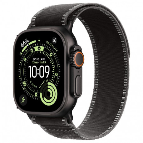 "Apple Watch Ultra 3 Titanium Cellular 49mm Schwarz (Trail Loop schwarz/kohlegrau) M/L"