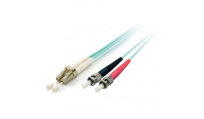 "Equip LWL Patchkabel LC->ST 5.00m Multimode Duplex OM3 turq Polybeutel"