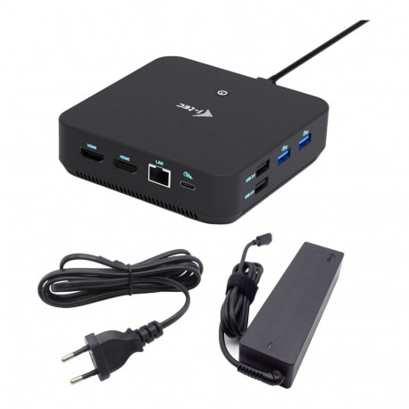 "I-TEC USB-C DS 2 x HDMI 1x DP 1x GLAN 1x USB-C 3.2 3x USB-A 3.2 2x USB 2.0 1x 3.5mm Audio"