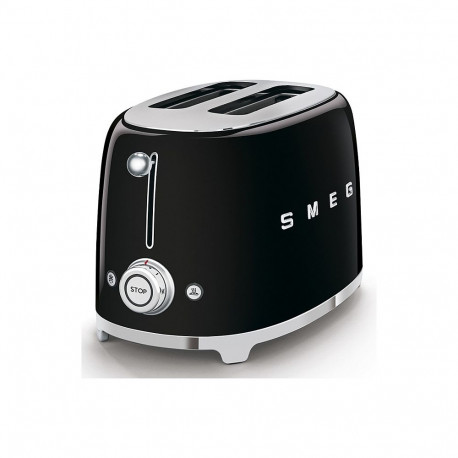 "SMEG Toaster 2-Schlitz kompakt 50s Style TSF01BLEU, Schwarz, Hochglanz"
