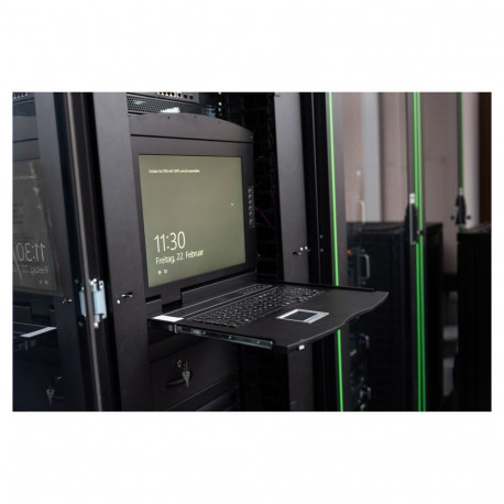 "Digitus Modulare HD LCD KVM Konsole mit 19"" TFT, 8-Port VGA KVM Anschluss, Touchpad, deutsches Tas