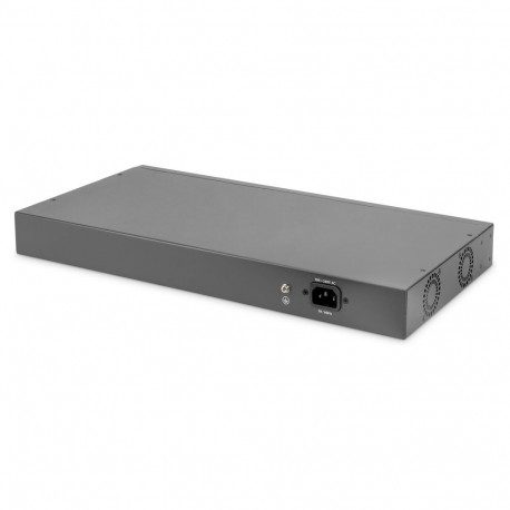 DIGITUS 24-pordiline 10/100 370W PoE mittejuhitav must lüliti