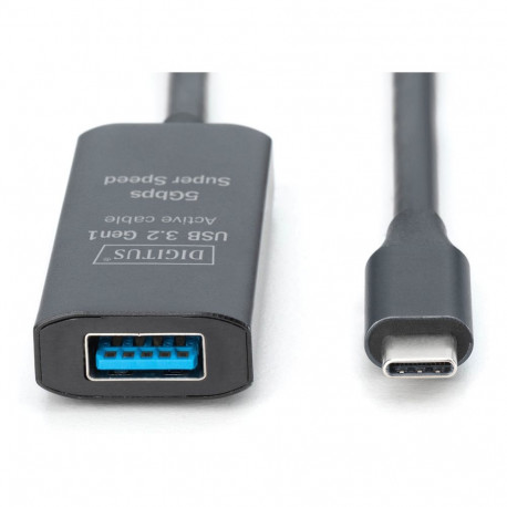 "DIGITUS Verlängerungskabel USB-C->USB-A St./Bu. 10G 10,00m"