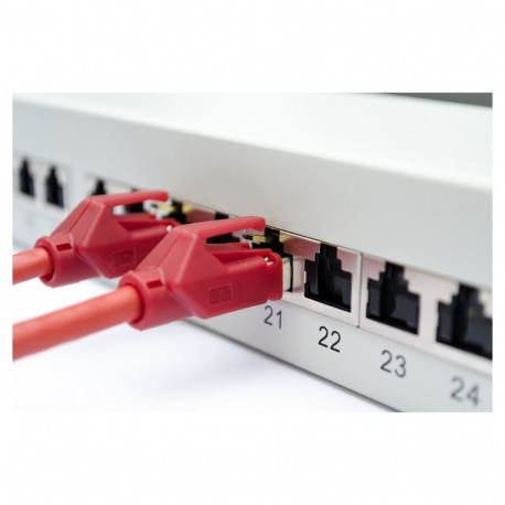 "DIGITUS Patchpanel 1HE 24-Port Cat6a geschirmt lichtgrau"