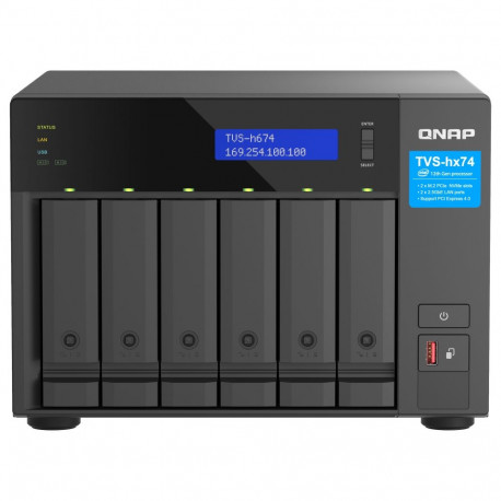 QNAP TVS-H674-I5-32G 6-pesaline QuTS hero NAS Intel Core i5-12400 6-core/12-thread kuni 4,6GHz 32GB 