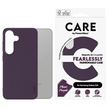 "CARE Fashionable Case Plum Purple w. QI Compatible Galaxy S25"