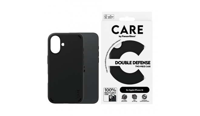 "CARE Case Feature Double Defence Black iPhone 16"