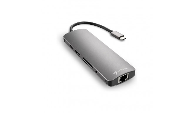 "Sharkoon USB 3.0 Type C Combo Adapter (dunkelgrau)"