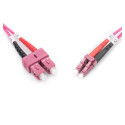 "DIGITUS LWL Patchkabel LC -> SC 2.00m Multimode Duplex OM4"