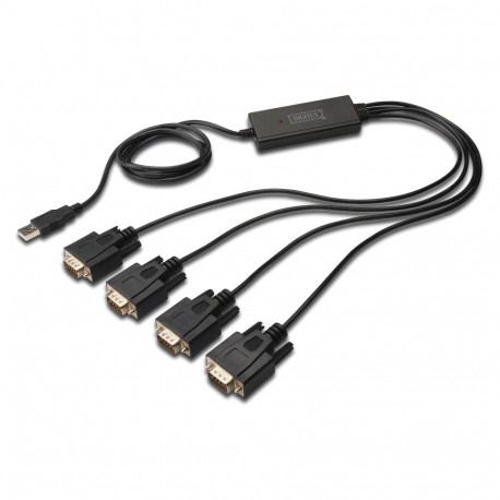 DIGITUS USB 2.0 - 4x RS232 ühenduskaabel 1.5m, must
