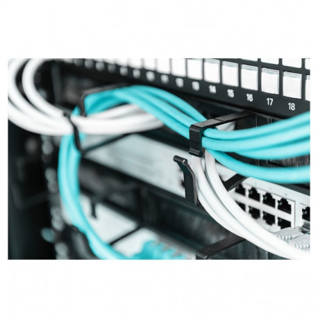 "DIGITUS Rangierpanel 1HE 19"" 4xBügel mit Bürstenleise schw."