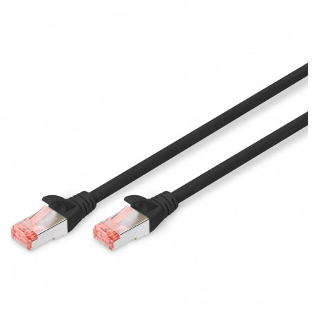DIGITUS Cat6 S/FTP 2xRJ45 3.0m must lukustuskaitsega patch-kaabel kilepakendis