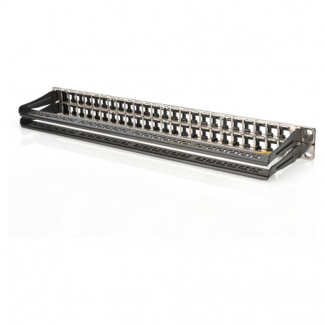 "DIGITUS Patchpanel 1HE 48-Port Cat6a geschirmt schwarz"
