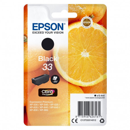 Epson 33 Claria Premium must tint, üksikpakend 4LB